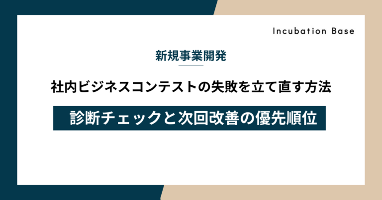 社内ビジネスコンテストの失敗を立て直す方法｜診断と次回改善の優先順位