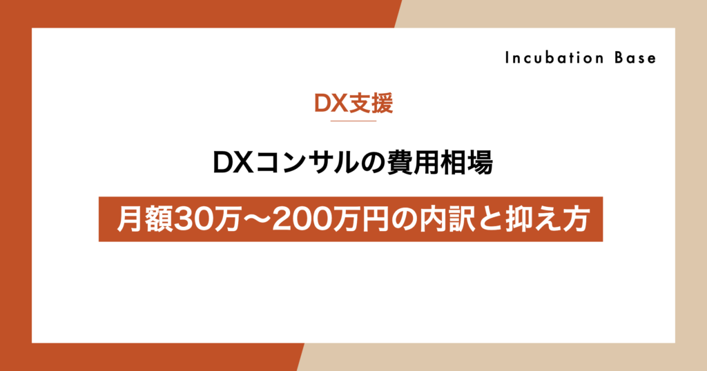 DXコンサルの費用相場｜月額30万〜200万円の内訳と抑え方